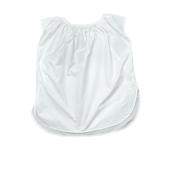 ORGANIC BY JOHN PATRICK BRIGHT WHITE COTTON POPLIN OFF THE SHOULDER TUNIC - Picture 14 of 16